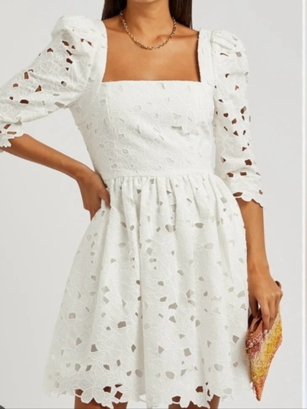 Cara Cara Hart Floral Mini Dress White Size 2 Wedding Engagement Feminine